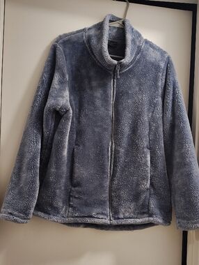 32 Degrees Cozy Plush Zip-Up Jacket in Gray